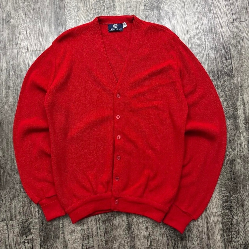 Vintage Andhurst Grandpa Preppy Cardigan Orlon Acrylic Sweater XL